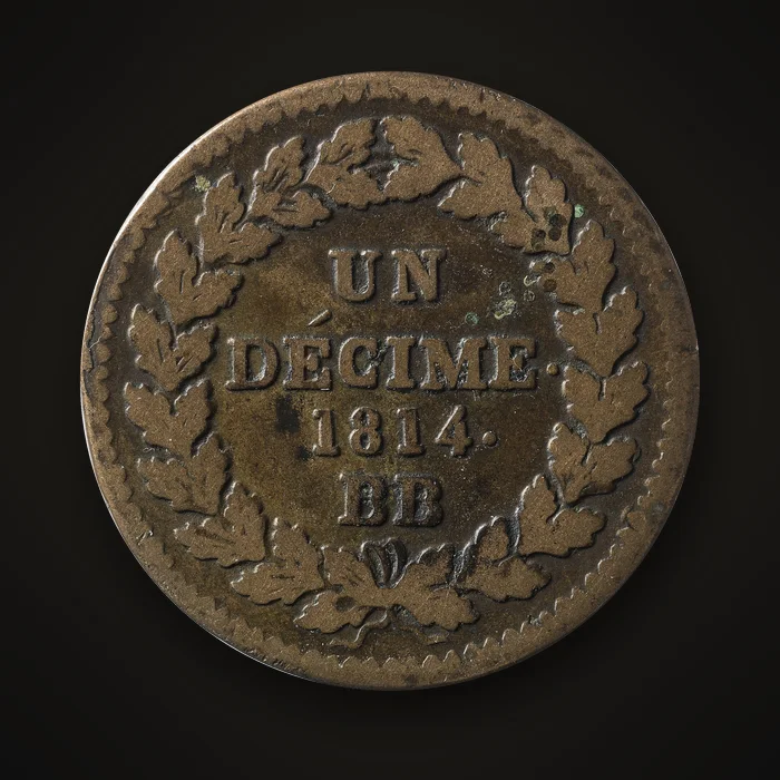 Décime der Straßburger Blockade von 1814 mit BB