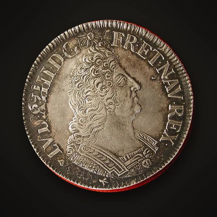 Écu Ludwigs XIV., 1694 in der königlichen Münzstätte Straßburg geprägt